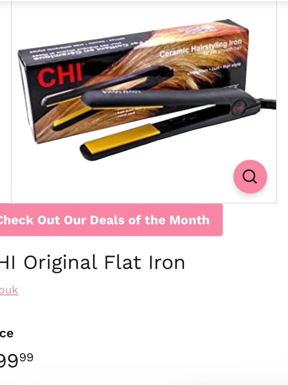 CHI Ceramic Flat Iron - Black with Gold Plates